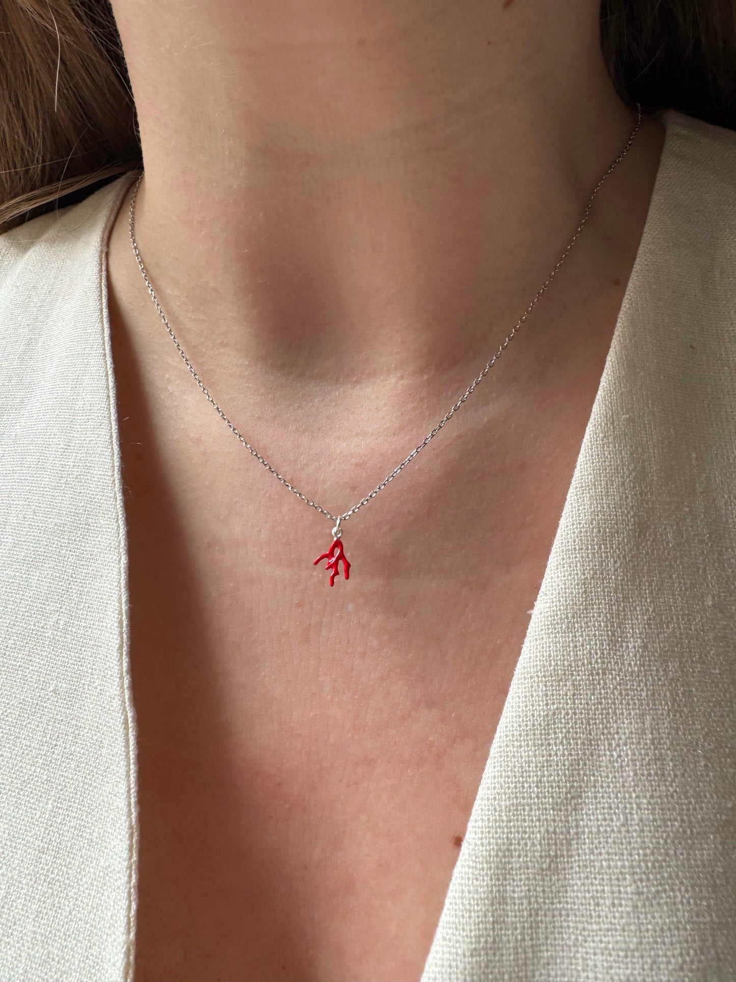 Coral Necklace – 925 Sterling Silver