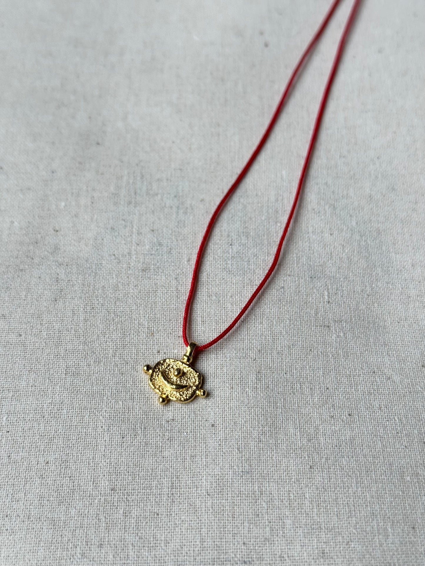 Sun, Eye & Moon Red String Necklace