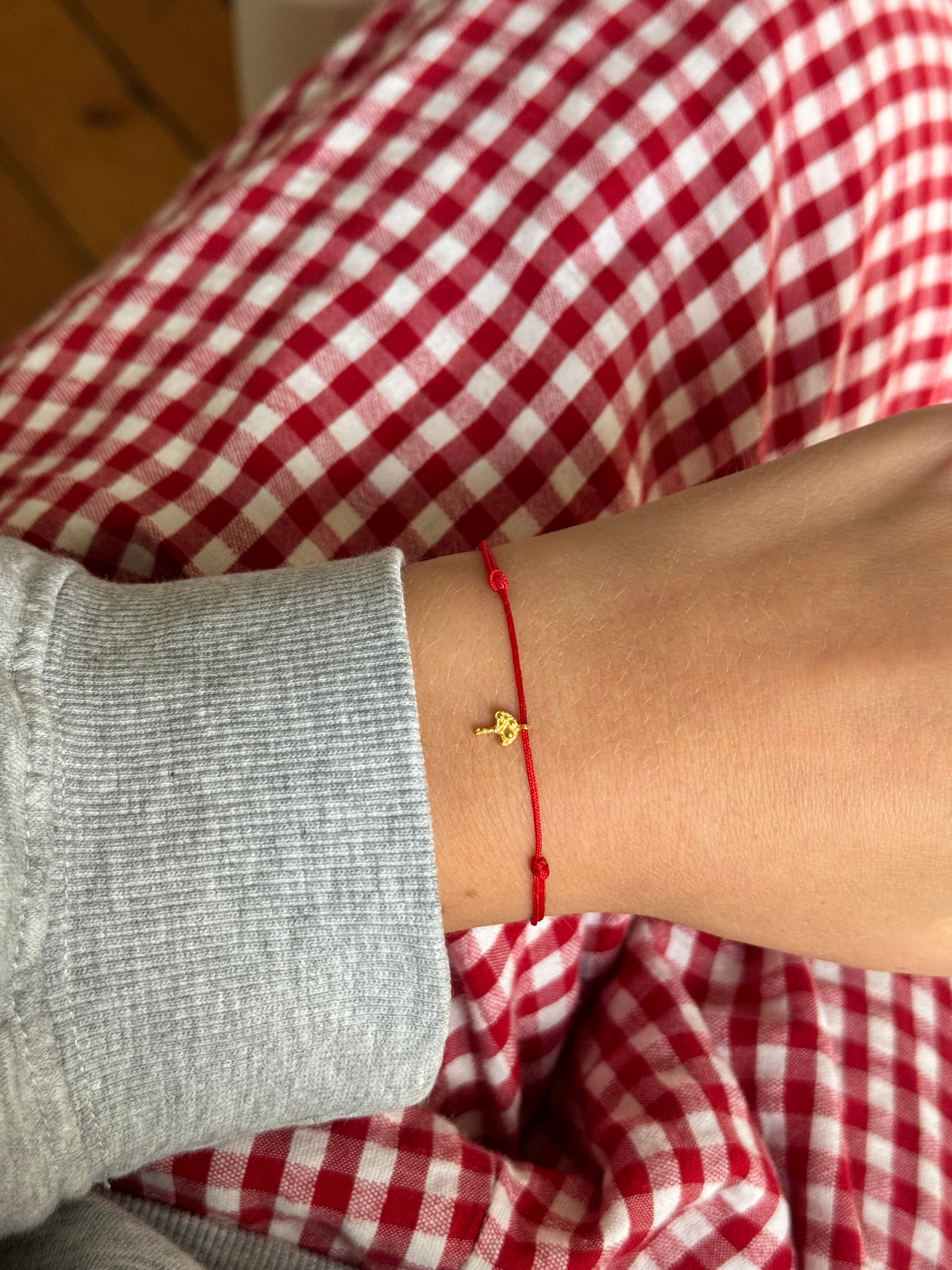 Mushroom red cord bracelet