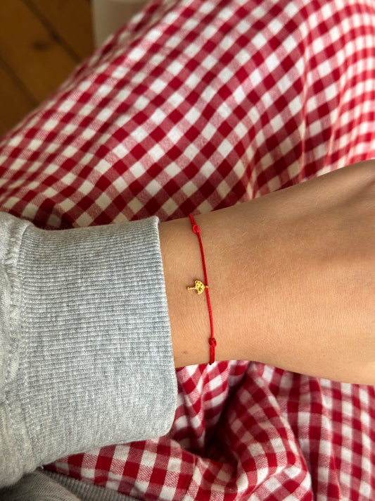 Mushroom red cord bracelet