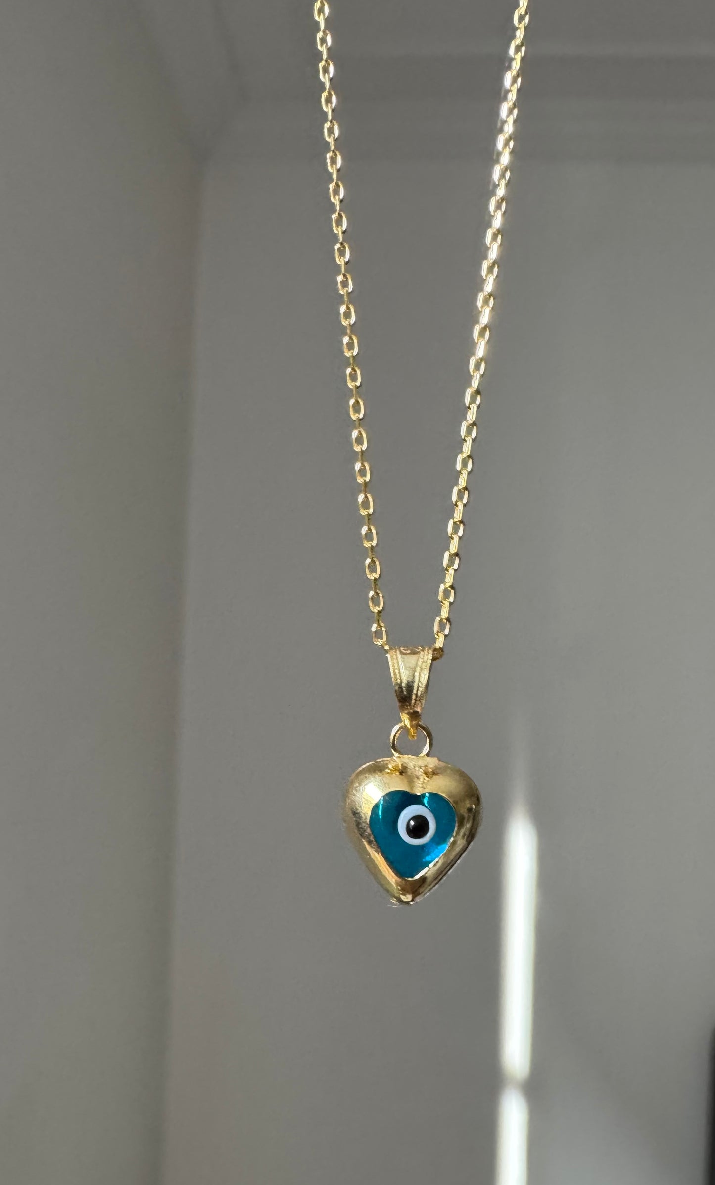 Heart evil eye necklace
