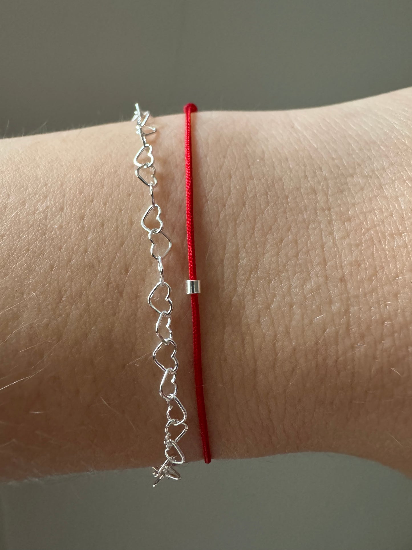 Minimal silver bead bracelet