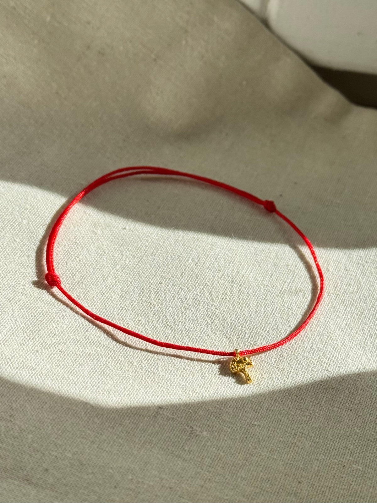 Mushroom red cord bracelet