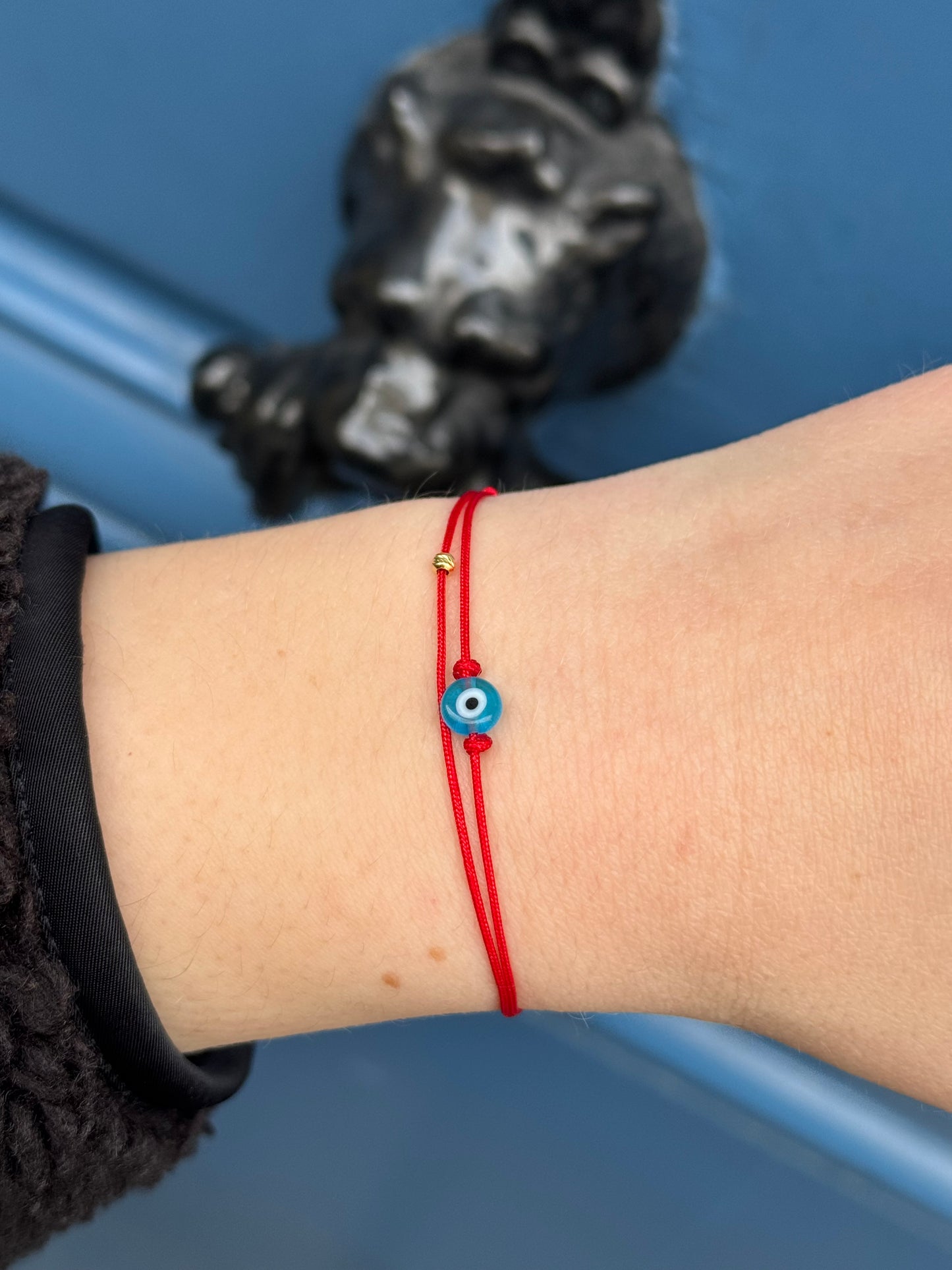 Dual cord evil eye bracelet