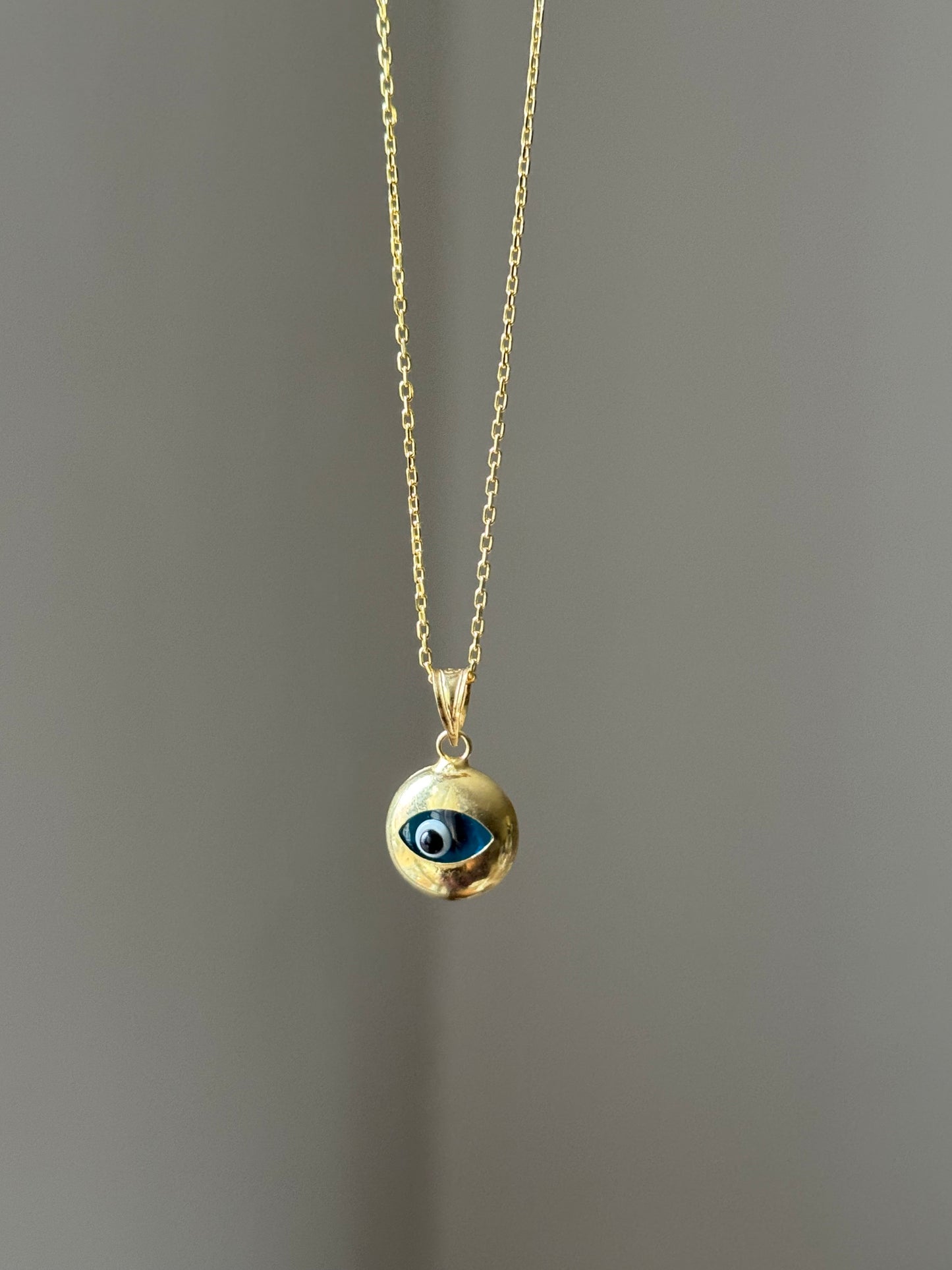 Round Evil Eye glass necklace