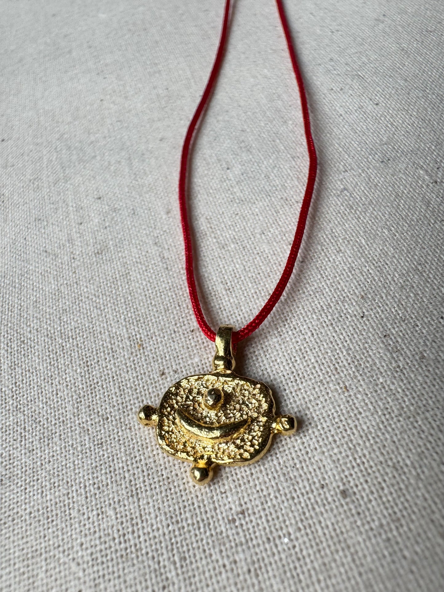 Sun, Eye & Moon Red String Necklace
