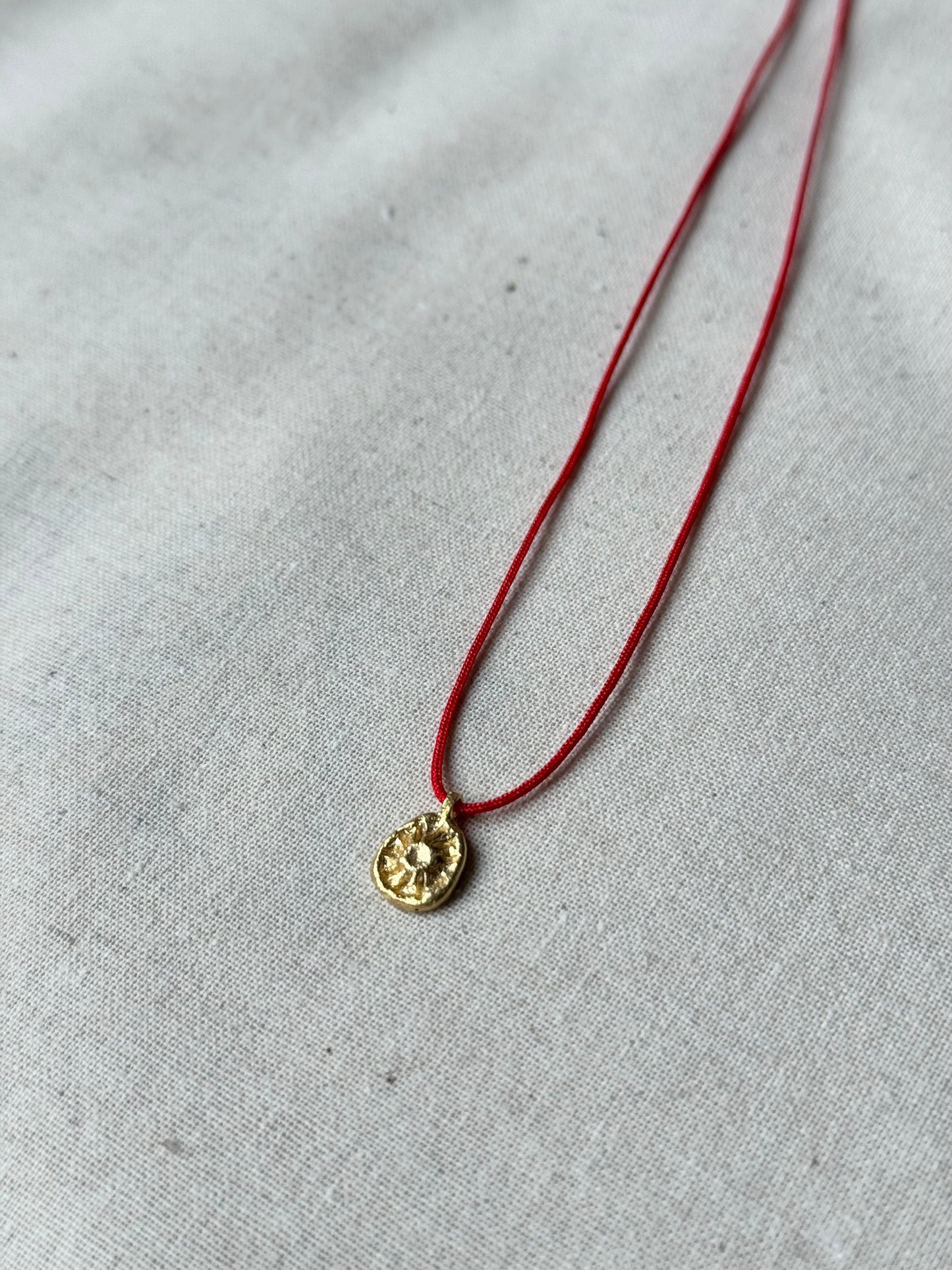 Sun, Eye & Moon Red String Necklace