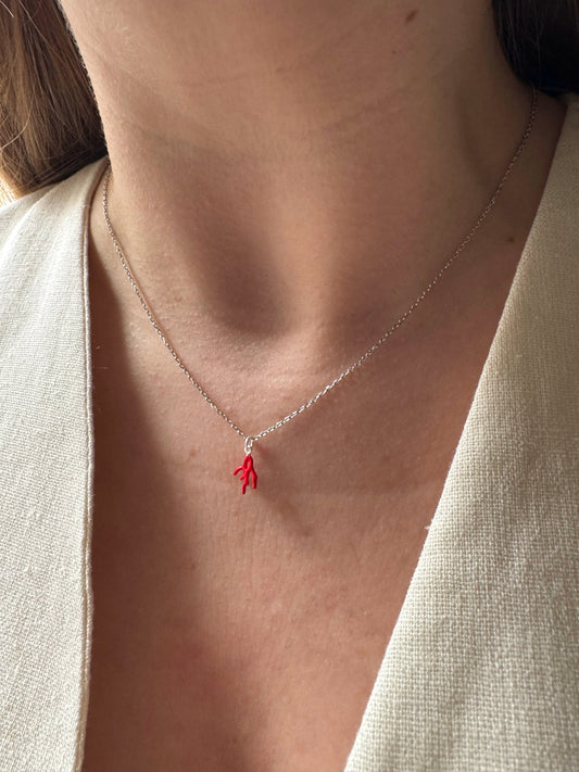 Coral Necklace – 925 Sterling Silver