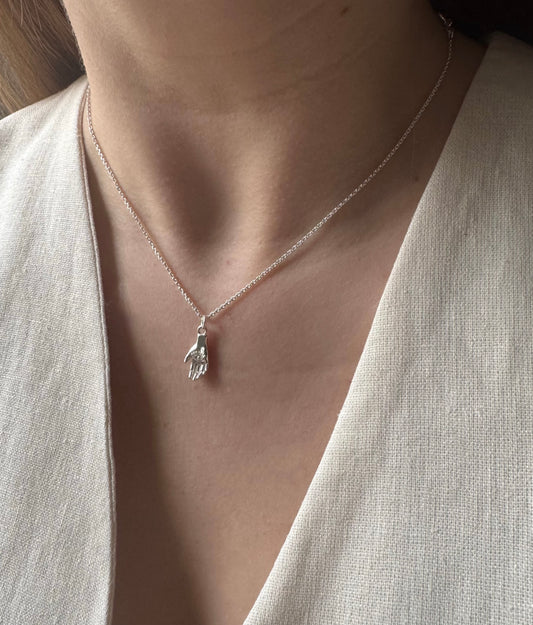 Hamsa hand eye necklace