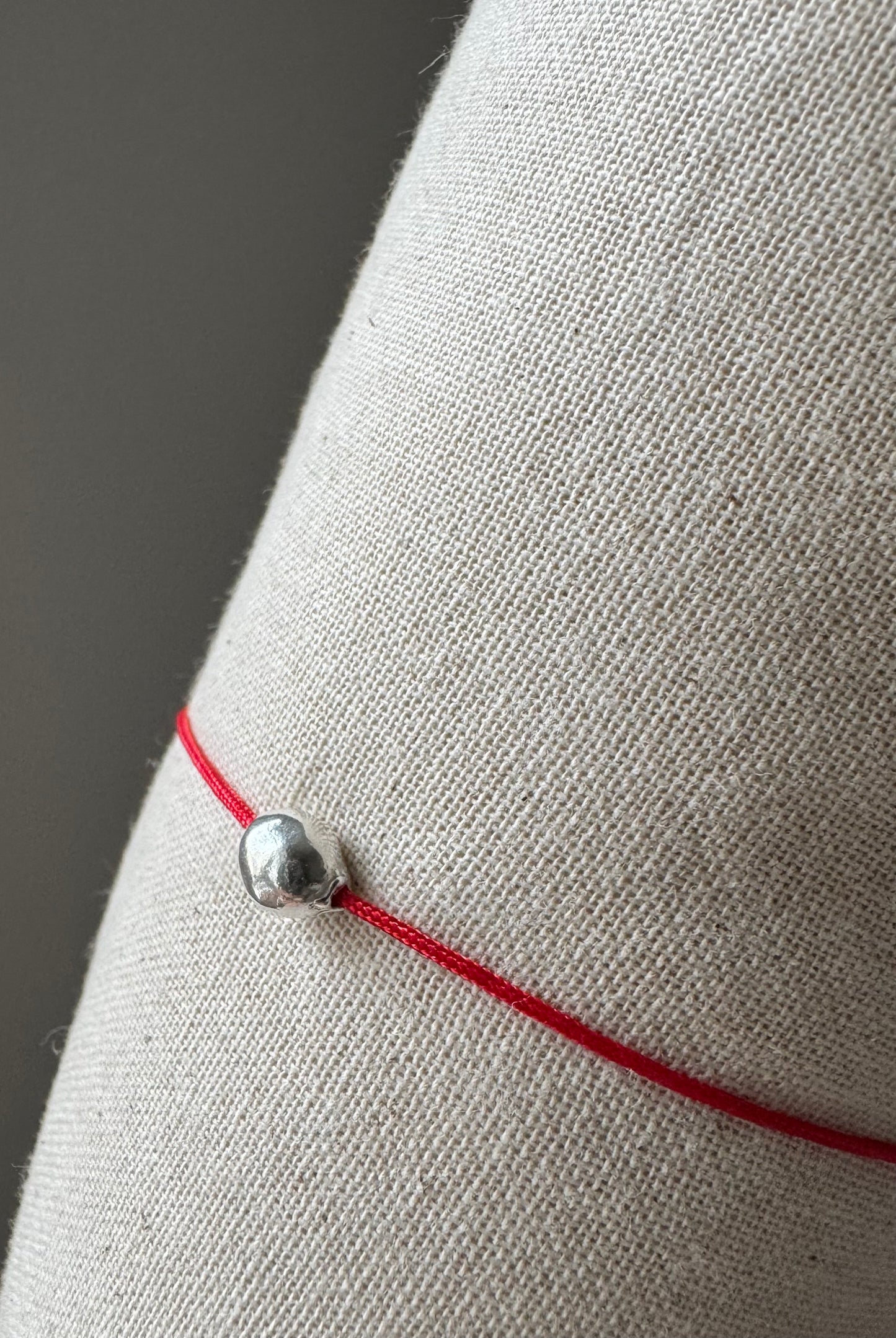 Red String Bracelet – 925 Sterling Silver Nugget Charm