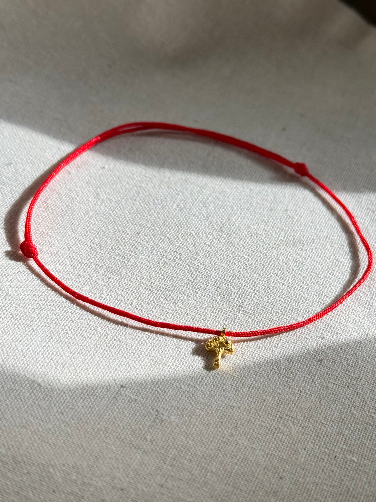 Mushroom red cord bracelet