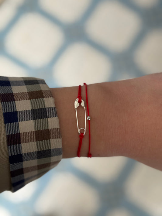 Safety pin red string bracelet