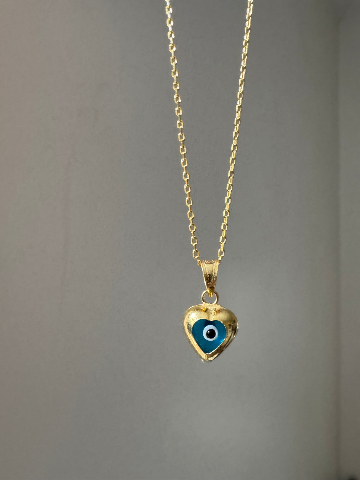 Heart evil eye necklace