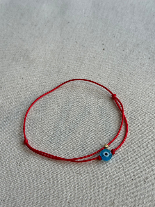 Dual cord evil eye bracelet
