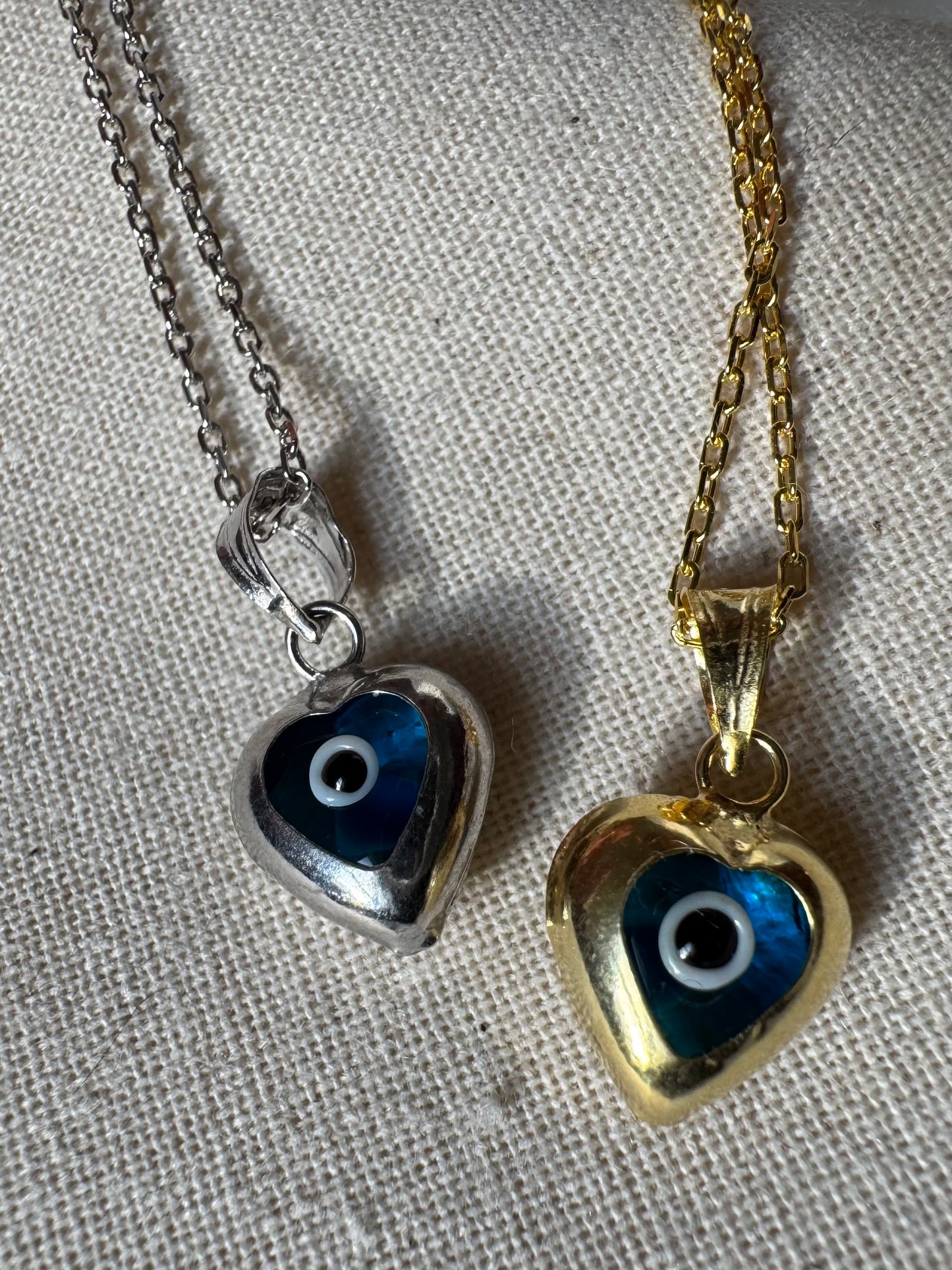 Heart evil eye necklace