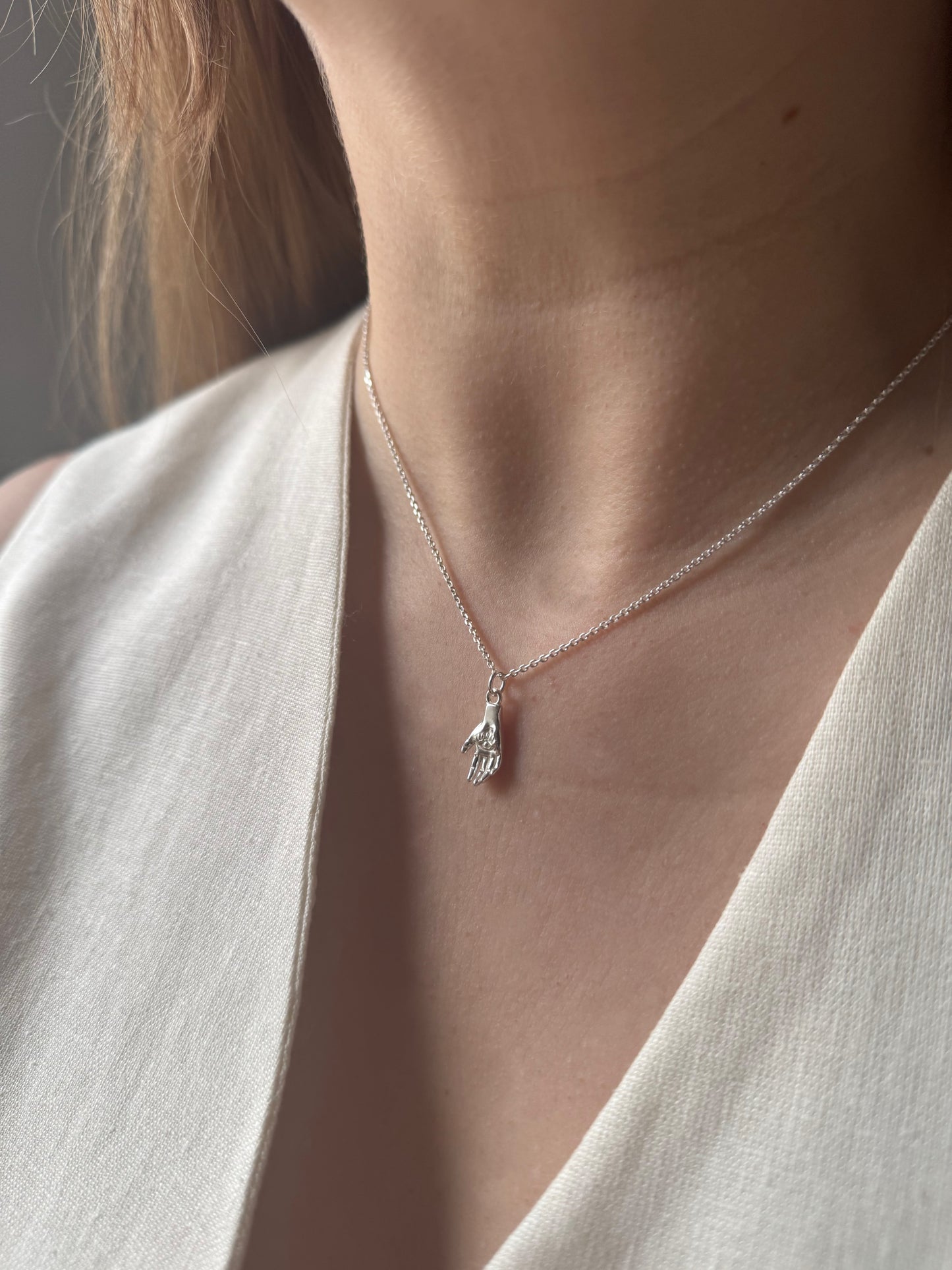 Hamsa hand eye necklace