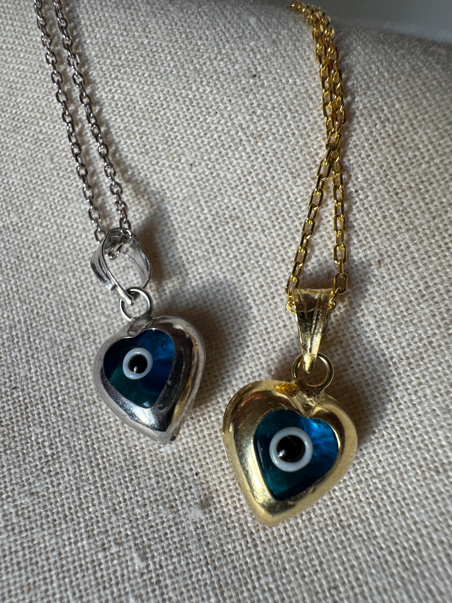 Heart evil eye necklace