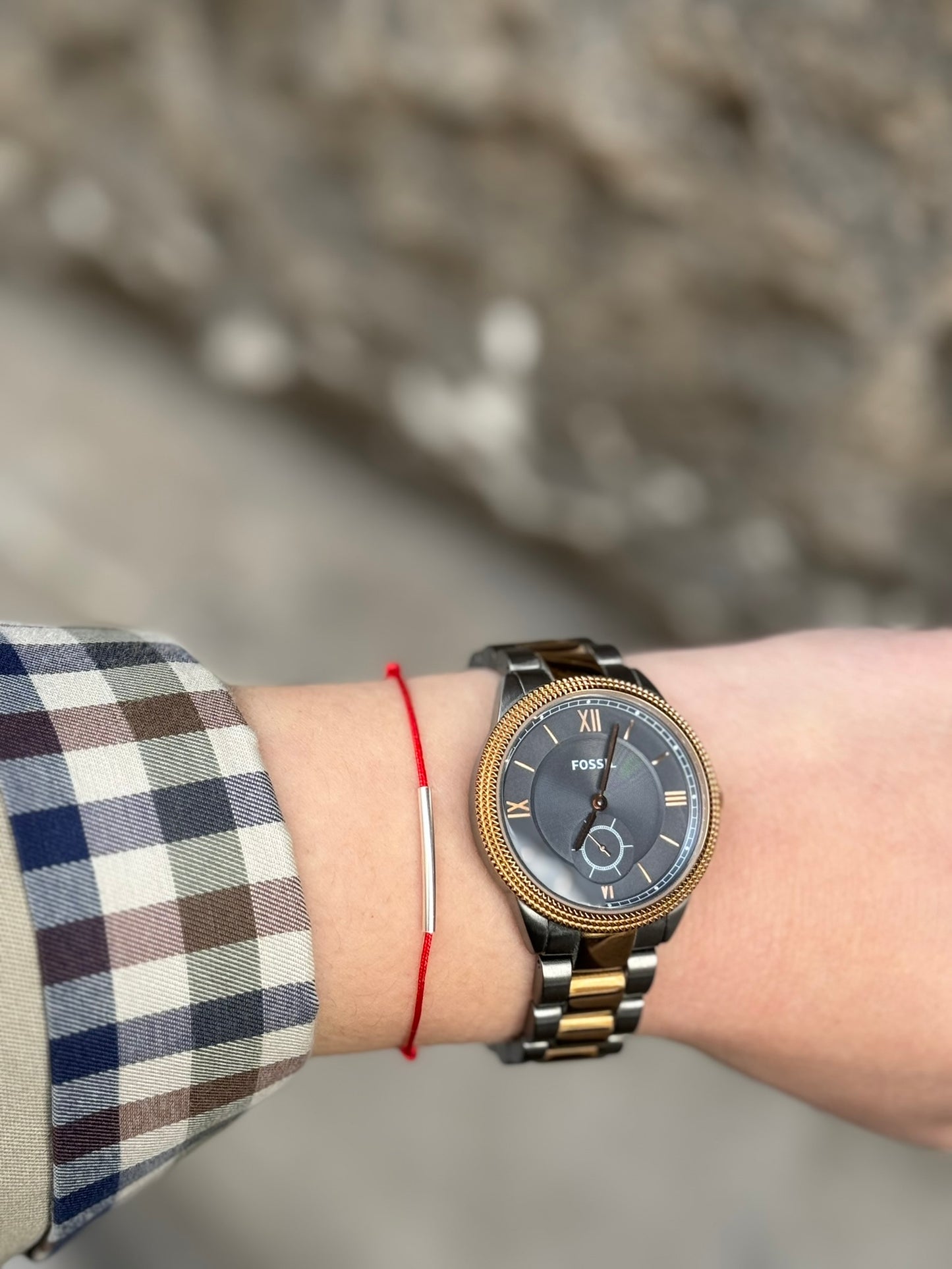 Red string tube bracelet
